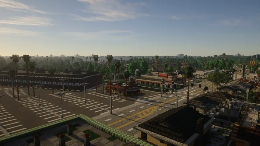 The Tracity RP city, built in the modded world